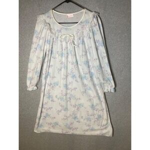 Vintage Carriage Court Nightgown Womens Small Cottagecore Lace Ruffle Flannel